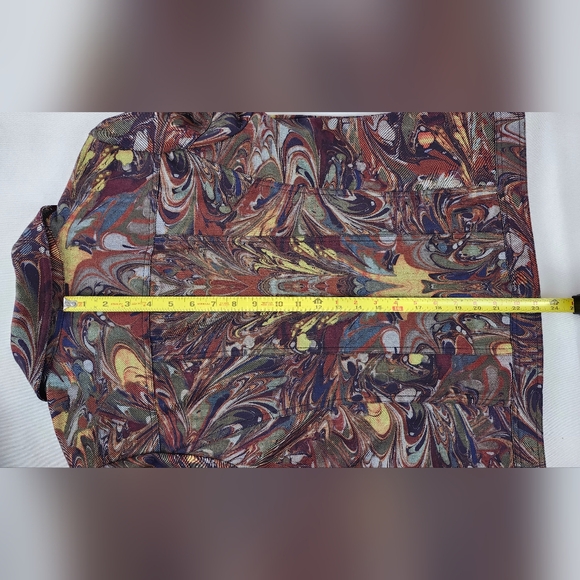 Christopher & Banks Paint Pour Multicolor Swirl Pattern Brown Blazer Jacket Med - Picture 7 of 10